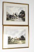 Two William Wyatt (1926-1993) watercolours on paper, depicitng scenes of rural farms and cottages,