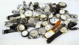 A selection of assorted watches, including vintage wristwatches, a stop watch and more