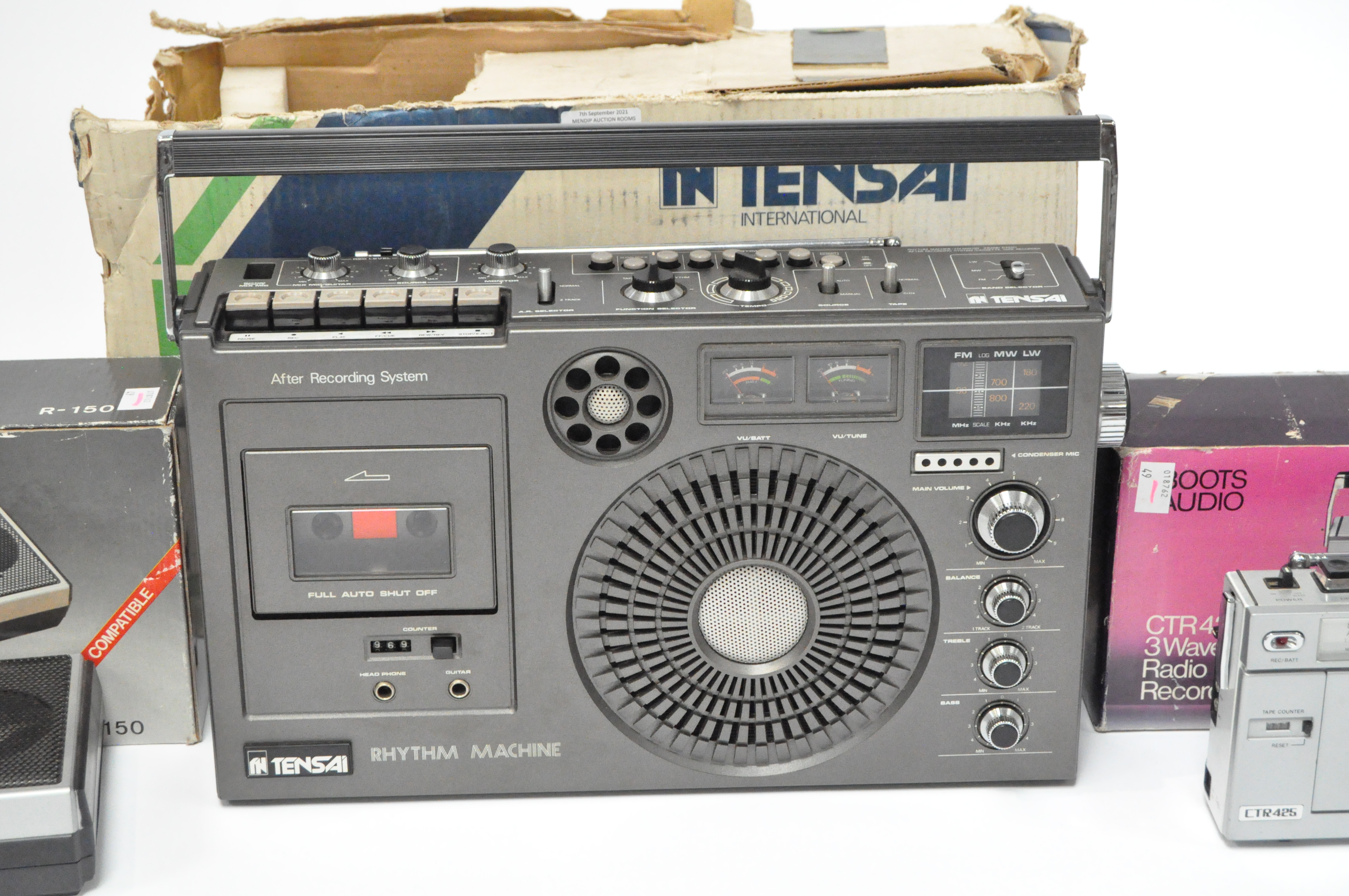 A vintage Tensai radio cassette recorder, model RCR332, 42cm wide, - Image 5 of 6