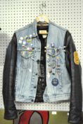 A vintage Replay leather biker jacket together with a vintage denim vest jacket