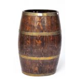 An early 20th century coopered barrel stick/umbrella stand,