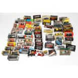 A large collection of vintage die cast vehicles, mostly 1:43 scale, spread over two boxes,