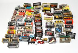 A large collection of vintage die cast vehicles, mostly 1:43 scale, spread over two boxes,