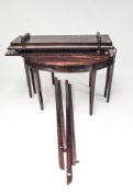A Georgian mahogany oval extending dining table on square supports, height 73cm,