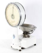 A vintage Berkel set of grocer's scales, circa 1960, in white enamel and chrome and circular dial,