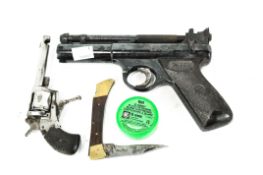 The Webley Senior Webley & Scott Ltd .177 Pistol and a 1870's blank firing starter revolver