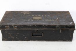 An early 20th Century Royal Naval Volunteer Reserve metal trunk,