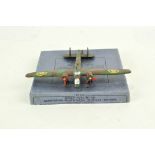 A Dinky Toys 62t Armstrong Whitworth “Whitley” Bomber, camouflaged body, Royal Airforce roundels,