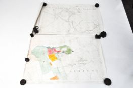 A collection of large Ordnance Survey maps of the local area, some printed c.