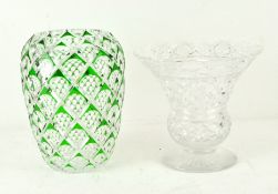 Two 20th Century glass vases,including a Venetian vase with green details, height 20cm,