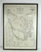 A map after Thomas Scott (1800-1855), of 'Van Diemen's land', with record of Colonial settlements,