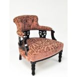 A Victorian mahogany nursing chair,