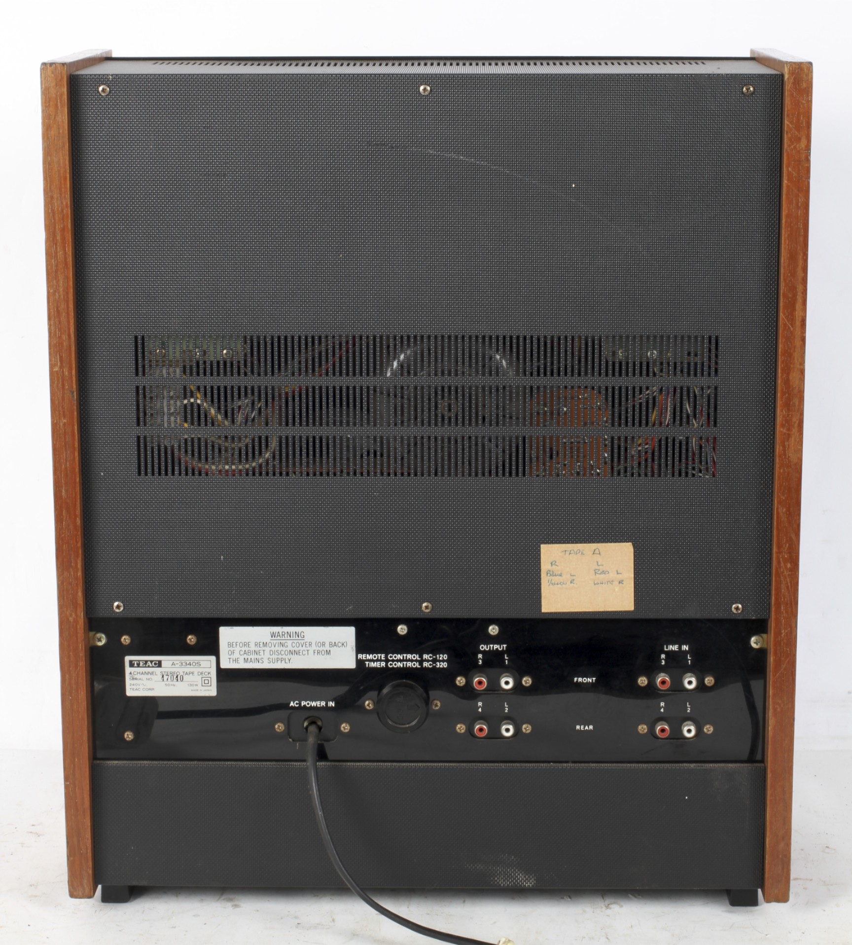 A TEAC 4-channel stereo reel to tape deck, A-3340S, with an operating speed of 15 ips, - Image 3 of 4