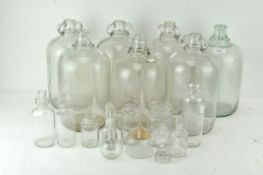 Seven large Demi-John fermentation bottles, together with a small quantity of glass bottles and jars