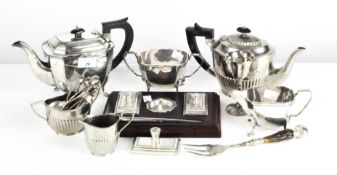 A collection of silver plated wares