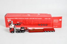 A WSI Collectable's 1:50 scale model of a Nooteboom EURO-78-04 Low loader with DAF 8x4 tractor,