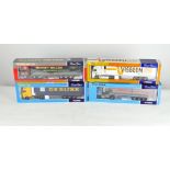 Four Corgi 1:50 scale model vehicles including a Visbeen DAF XF Space Cab Fridge Trailer, CC13205,