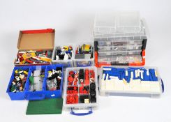 A large quantity of vintage Lego, including bricks of various sizes, shapes and colours,