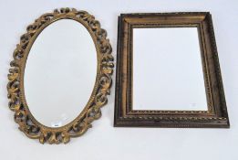 Two 20th Century mirrors, with gilt scrolling frames