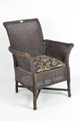 A vintage Lloyd Loom 'Lusty Imperial' range chair, with cushion,