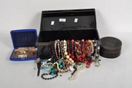 A quantity of costume jewellery, including necklaces, rings, earrings and bracelets,
