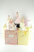 Five Coalport figures of ladies from the 'English Roses' collection,