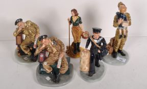 Five Royal Doulton figures of military subjects