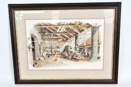 A limited edition Michael Cooper print titled 'Charlie's Workshop',