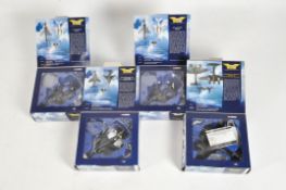 Four Corgi Aviation archive "Jet fighter power" 1:72 scale model planes,