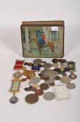 A collection of world coins,