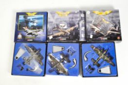 Three Corgi 1:144 scale Aviation archive models including Avro Lancaster 47371, a B-17G Fortress III