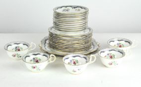 An Aynsley part tea service, including five cups, eleven saucers,