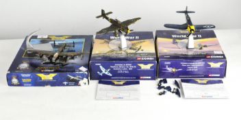 Three Corgi Aviation Archive plane models,