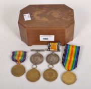 Four WWI Victory medals together with two British War medals