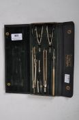 A Halden set of technical drawing instruments,