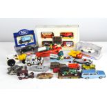 A collection of diecast together with play worn vehicles by Britains, Dinky and Matchbox