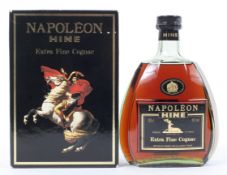 A bottle of Napoleon Hine Extra Fine Cognac, boxed bearing registration no.