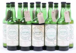 The Scotch Malt Whisky Society, a collection of eleven opened bottles to include casks 96.5, 54.