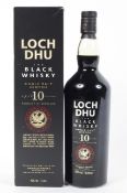 A bottle of Loch Dhu "The Black Whisky" Single Malt Scotch, aged 10 years,