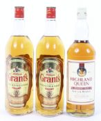 Two bottles William Grant's Family Reserve Finest Scotch Whisky and another