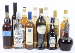 A quantity of wine and spirits including; Bell's whisky, 70% proof,