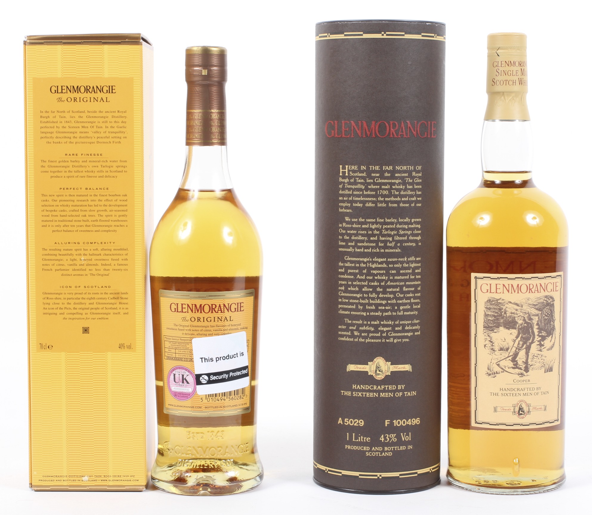 Glenmorangie Single Highland Malt Scotch Whisky, Ten Years Old, duty free, 1 Litre, 43%, - Image 2 of 2