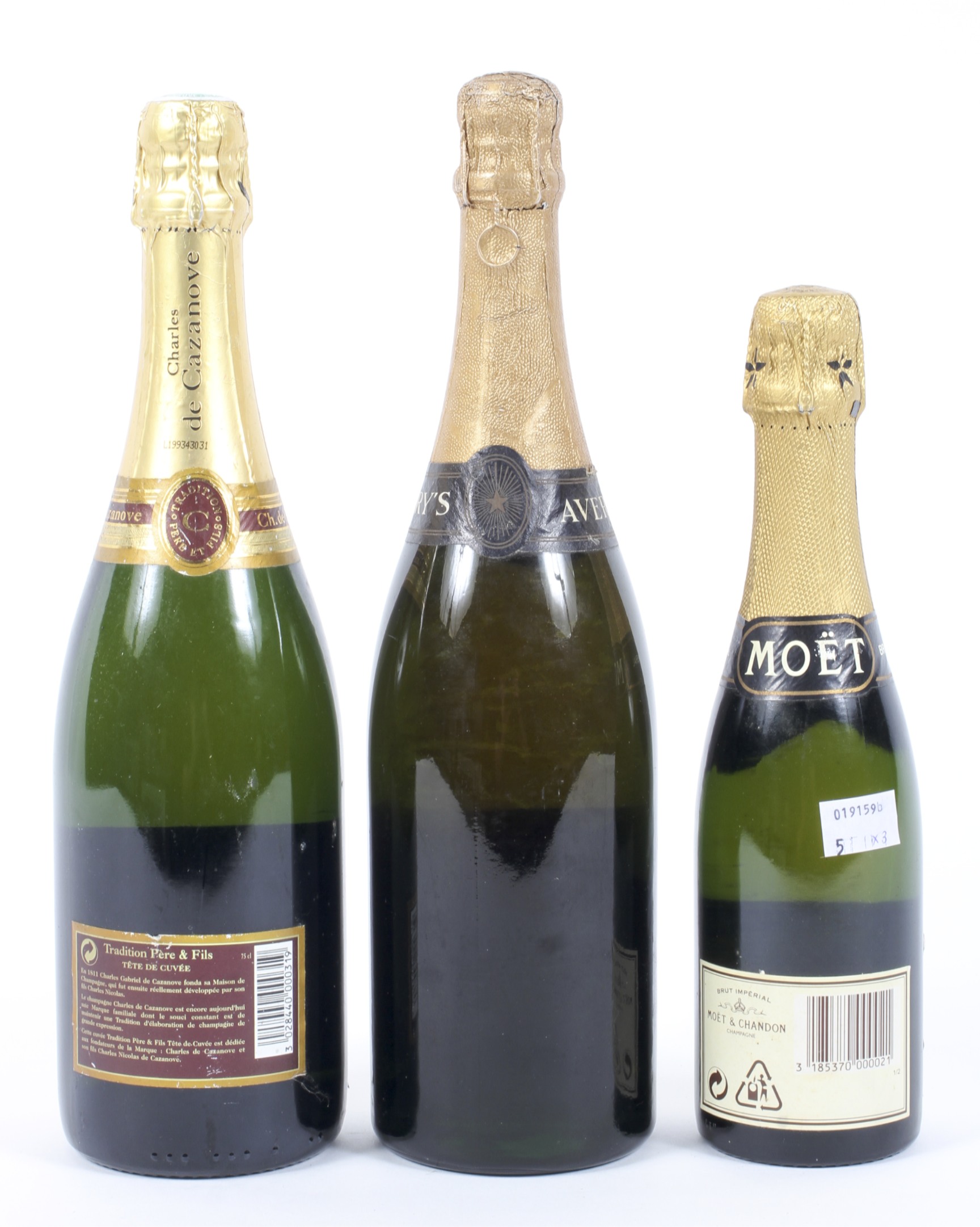 Three bottles of champagne including a Charles de Cazanove, 75 cl, - Image 2 of 2