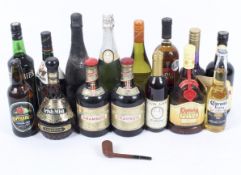 A collection of alcohol, including: two bottles of Drambuie, 40% Vol, 75 cl, Pilton Mannor, 1992,