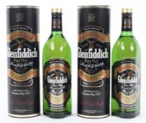 Two bottles of Glenfiddich Pure Malt Scotch Whisky, distilled and bottled in Scotland, 1.