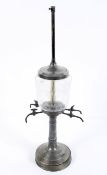 A vintage absinthe dispenser adapted as a lamp, early 20th century,