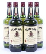 Jameson Triple Distilled Irish Whiskey, five bottles,