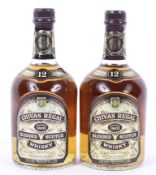 Two bottles Chival Regal blended Scotch Whisky, 12 years old, 75.7cl.