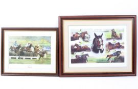 Two framed limited edition horse prints including D.M. Dent, 'Faucets Steeplechase'
