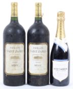 Wine: Pavillon Saint James, Medoc, 2006, two magnums, levels high neck; and Nyetimber Classic Cuvee,
